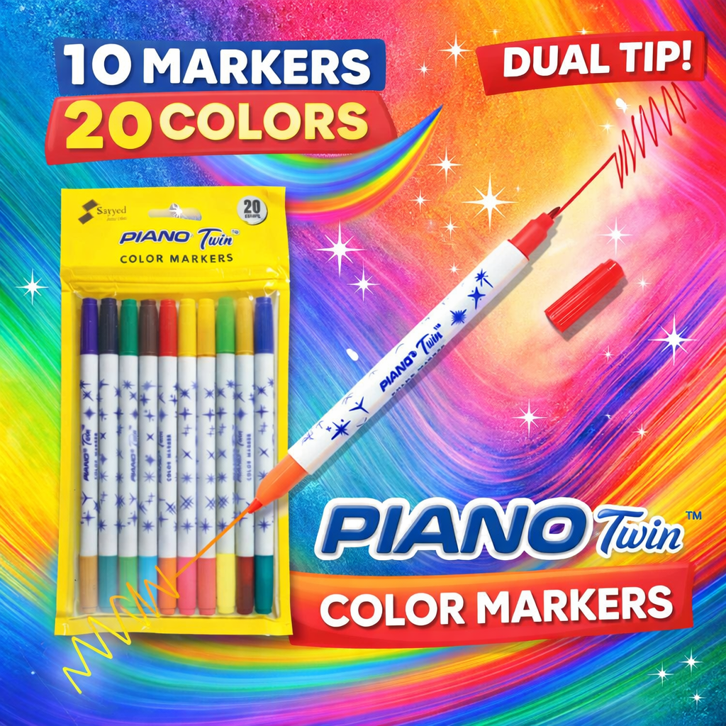 PIANO Twin Color Marker Set (10 Marker X 2 Color)