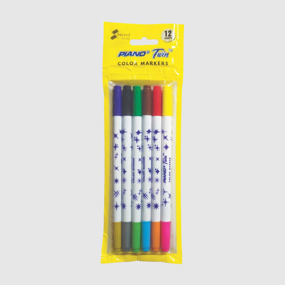 Piano Twin Color Marker set of 6pcs